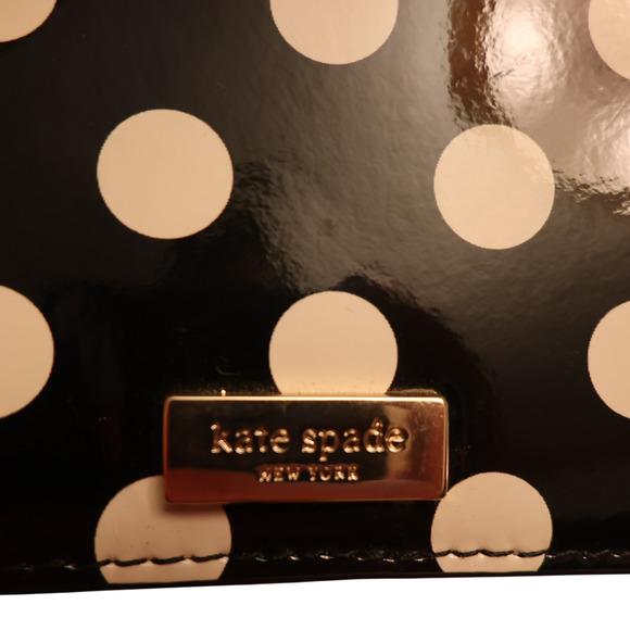 Kate Spade Imogene Carlisle Street Polka Dot Passport Holder Case w/ Back Pocket - Picture 3 of 11